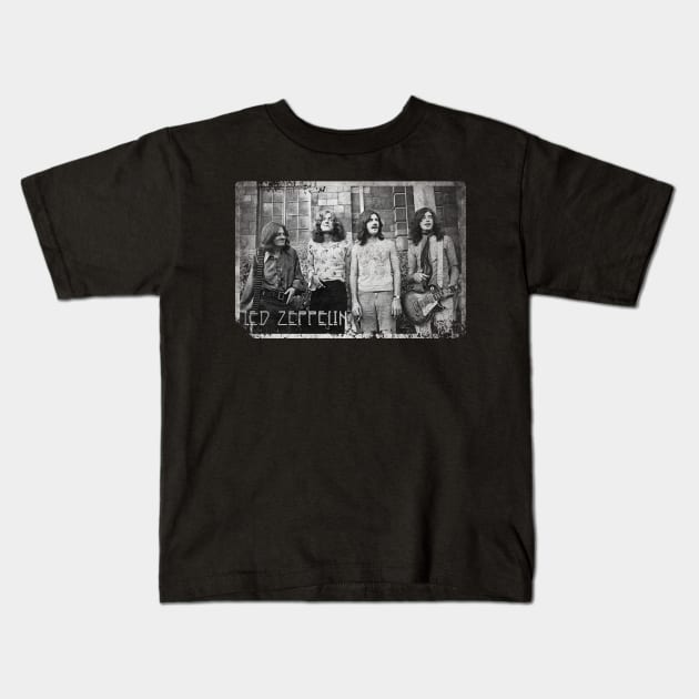 Zep Vintage Monochrome Kids T-Shirt by AdiGimbal